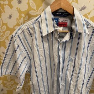 George Strait Wrangler Blue Striped Men's Shirt